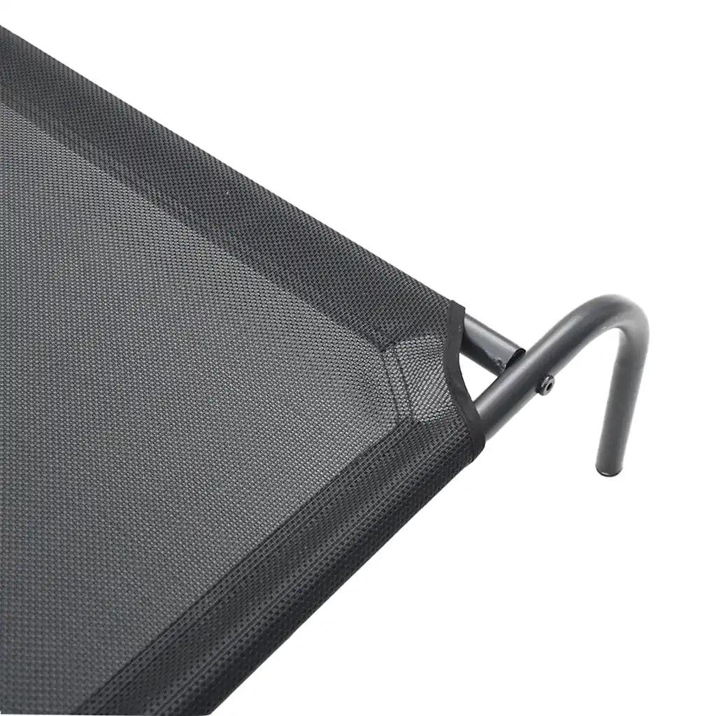 Cuccia per Cani Rialzata Nera 130x80x20 cm Textilene e Acciaio CFW3116945