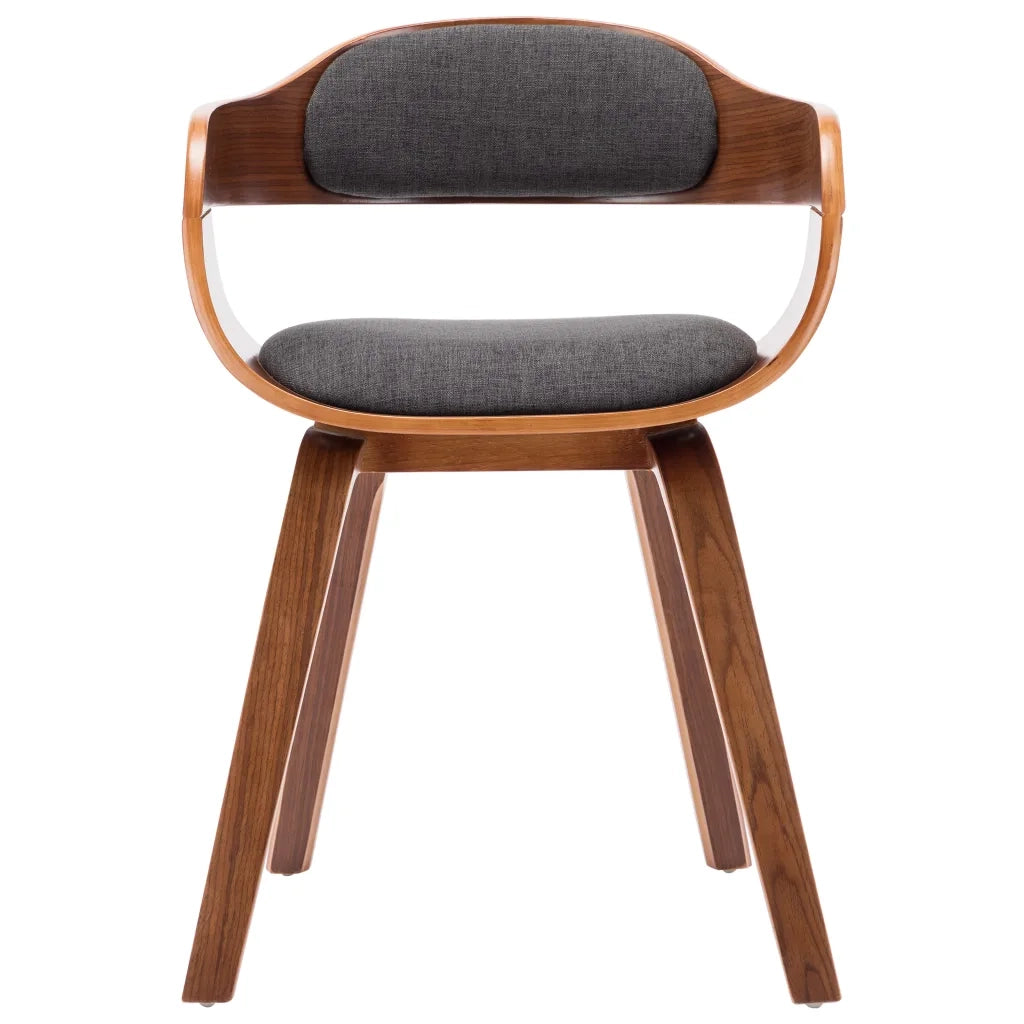 Sedie da Pranzo 2 pz Grigio Scuro in Tessuto e Legno Curvato 279476