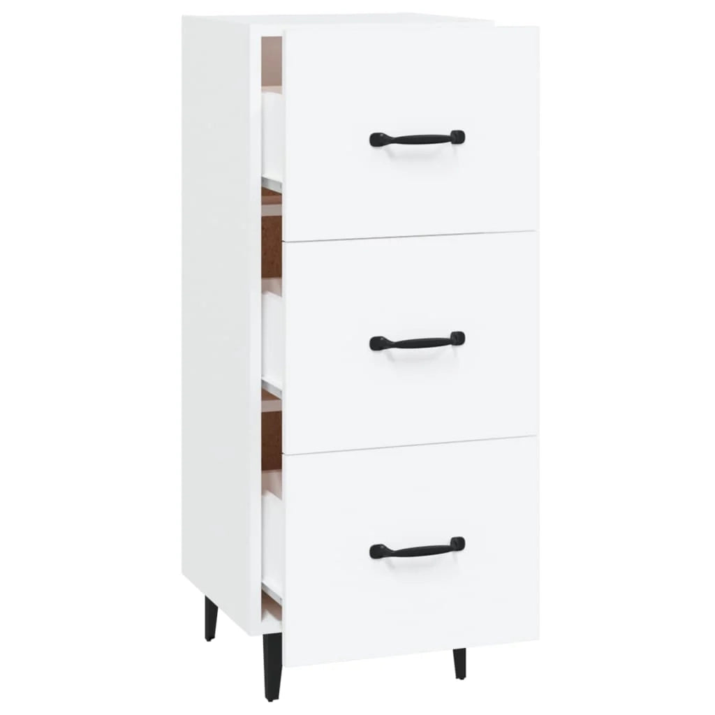 Buffet credenza cassettiera armadio mobile contenitore organizer per cucina soggiorno salotto 34,5 x 34 x 90 cm legno ingegnerizzato bianco 02_0030248