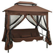 Gazebo Convertibile Panchina a Dondolo CaffÃ¨ cod mxl 43582