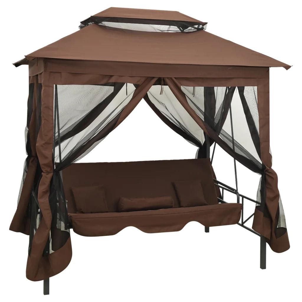 Gazebo Convertibile Panchina a Dondolo CaffÃ¨ cod mxl 43582