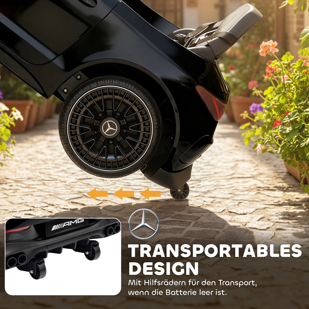 Auto elettrica per bambini ¨C zephmum ¨C Mercedes design, 12V, telecomando, LED, musica, 3-6 anni, nero