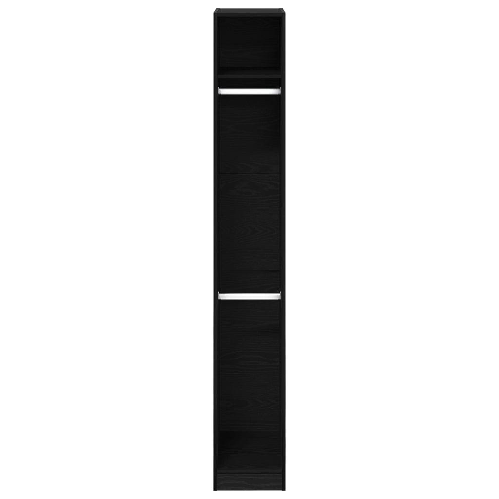 Armadio  Nero Rovere 30x50x200 cm in Legno Ingegnerizzato