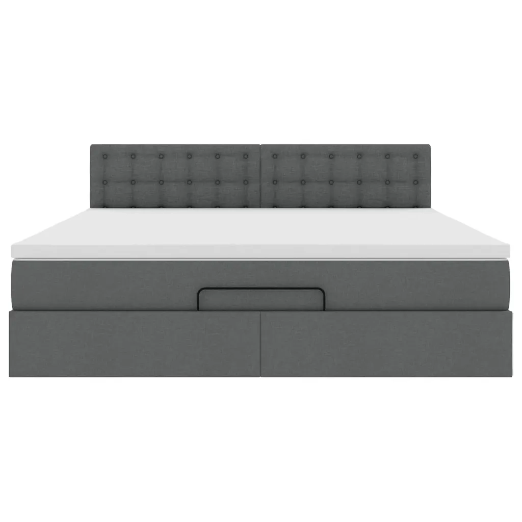 Struttura Letto Pouf con Materasso 160x200 cm in Tessuto 3312486