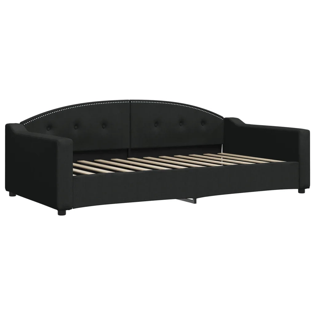 Divano Letto Estraibile con Cassetti Nero 100x200 cm in Tessuto 3197591