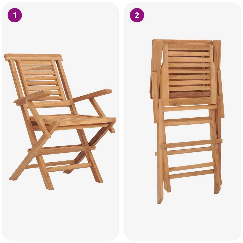Set bistro da giardino pieghevole da 5 pezzi Naturale 3434112