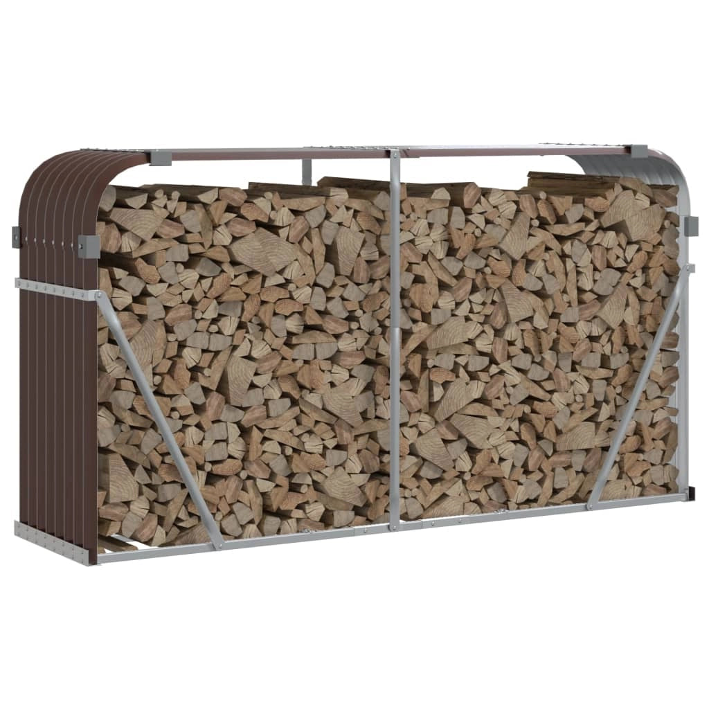 Portalegna 180 x 45 x 100 cm acciaio zincato marrone 02_0043764