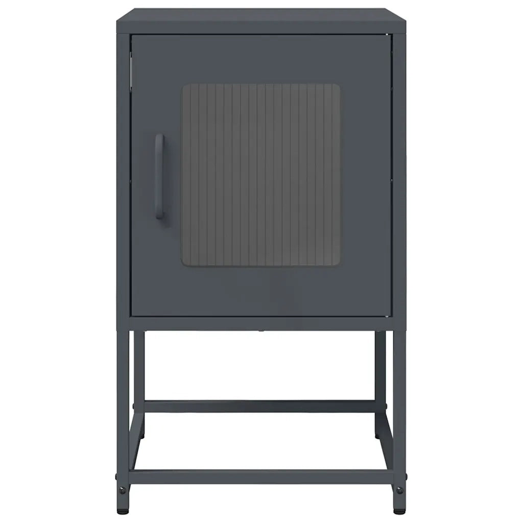 Comodino Antracite 36x39x60,5 cm in Acciaio Laminato a Freddo 853328