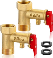Valvola di sicurezza 1/2 pollice - Rame - Valvola di regolazione della pressione - Valvola di surriscaldamento - 2 pezzi - Resistente a 9 bar e 180°C - Valvola di pressione