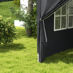 Gazebo Pieghevole 3x3m in Metallo Grigio