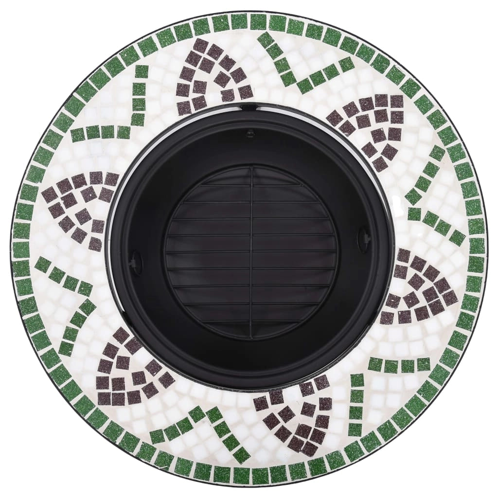 Caminetto mosaico 68 cm ceramica verde 02_0005988