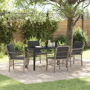 Set da Pranzo per Giardino 5 pcs Grigio chiaro polyrattan 3380241