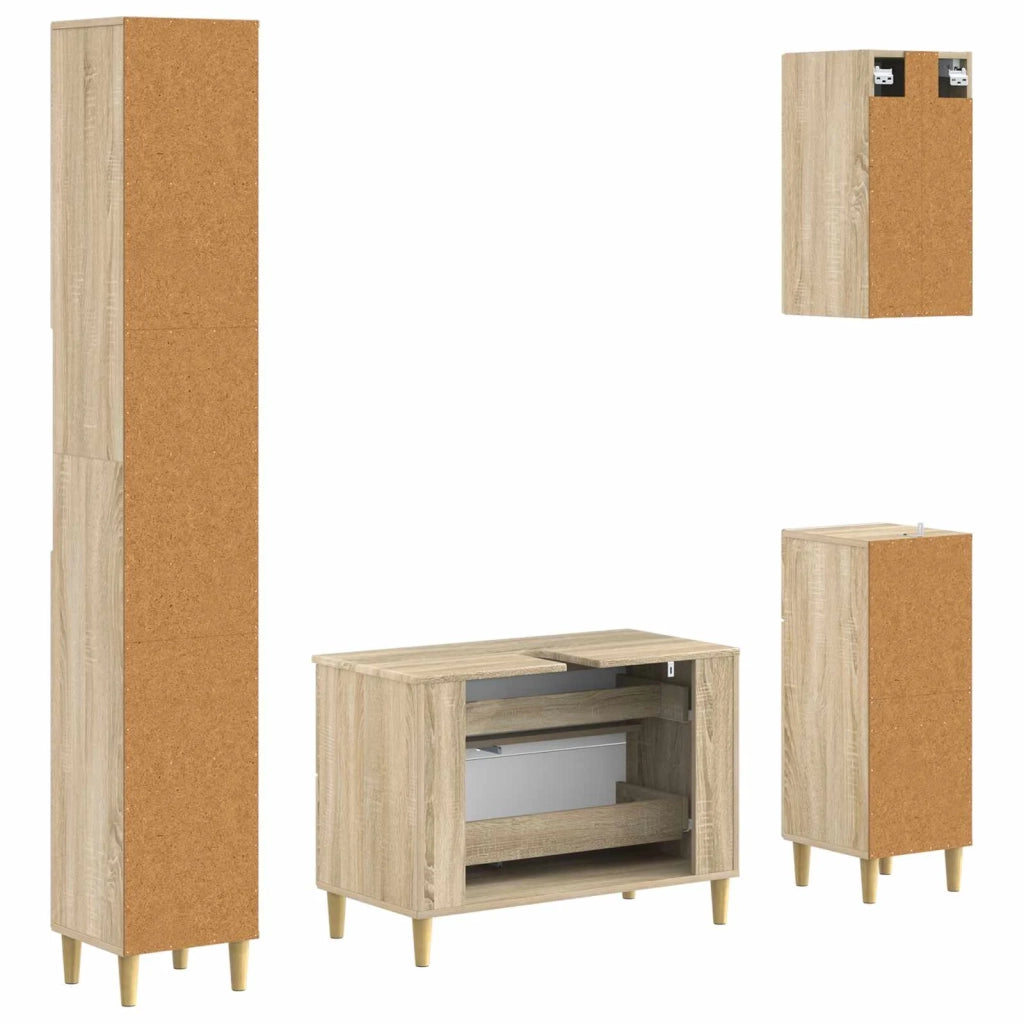 Set di Mobili da Bagno da 4 Pezzi ARNHEM Rovere Sonoma 3417929