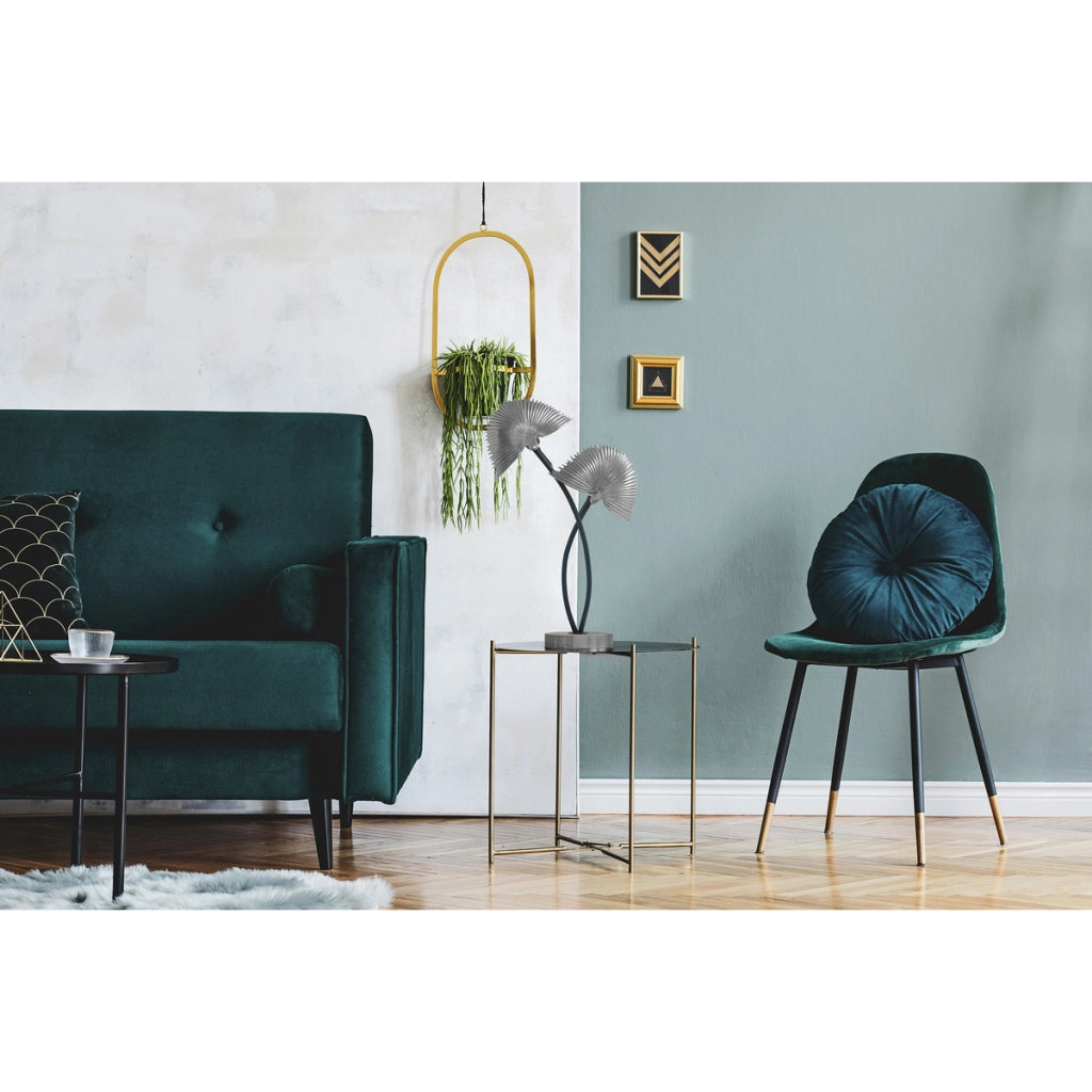 Lampada da tavolo Twinflame in alluminio dorato e nero