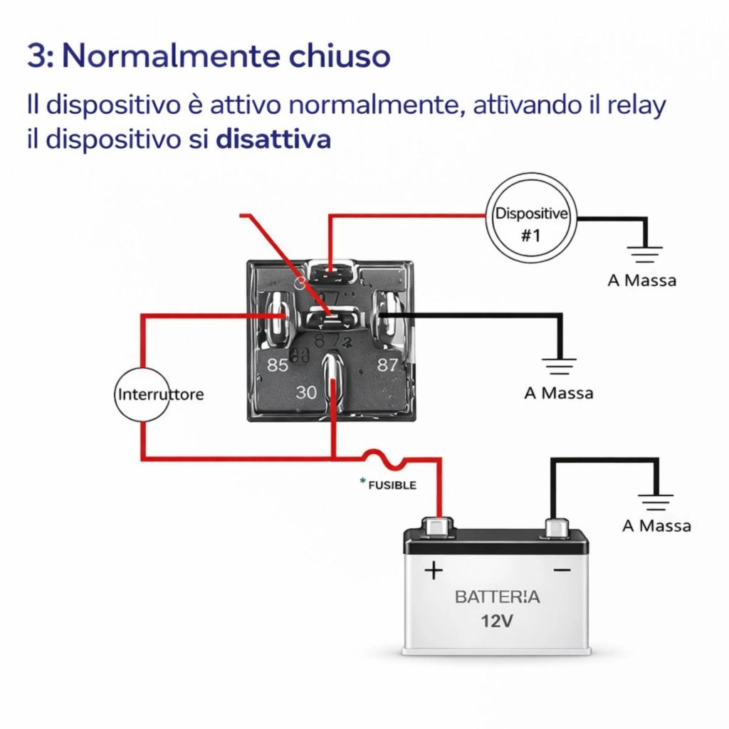 2 Relè Auto JD1914 12V 40A 5 Poli Universali con Staffa Impianti Elettrici
