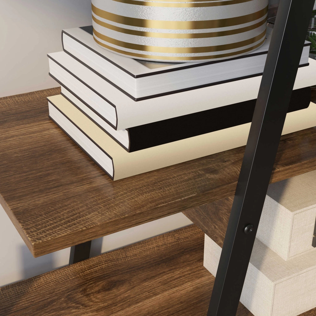 EasyComfort Scaffale Libreria 4 Livelli in Truciolato e Acciaio ad A