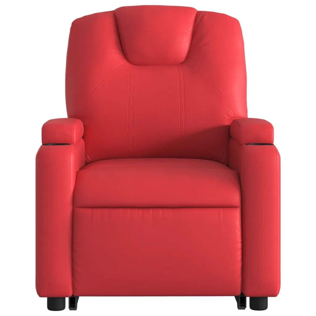 Poltrona | Sedia Relax Alzapersona Reclinabile Massaggio Rosso in Similpelle