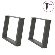 Gambe per Tavolino da CaffÃ¨ a Forma di U 2 pz Antracite 70x(42-43) cm Acciaio