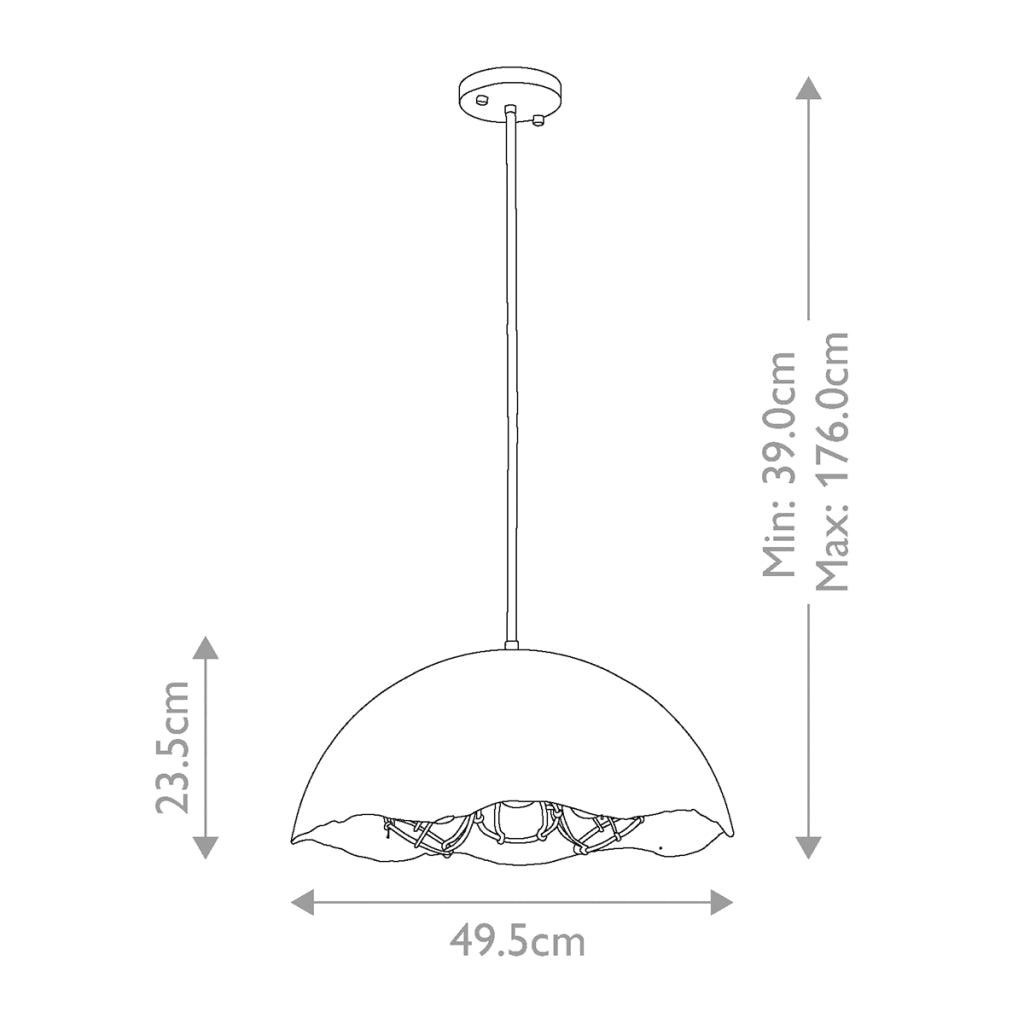 Lampada a sospensione Fracture Kichler nero 3xE27 Ø49,5cm