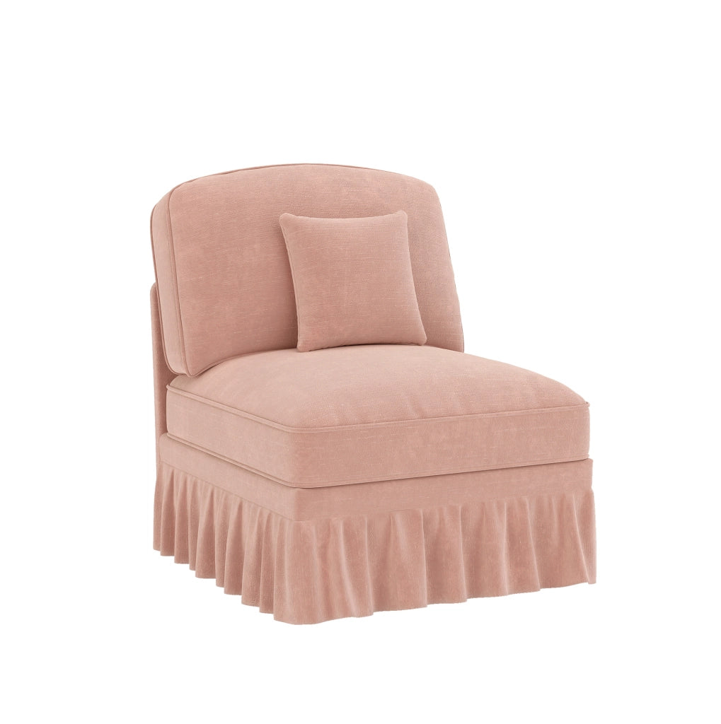 Divano Windsor in Chenille Rosa senza Braccioli con Cuscino