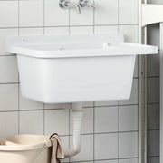 Lavandino di Servizio a Parete Bianco 60x40x28 cm in Resina 4002795