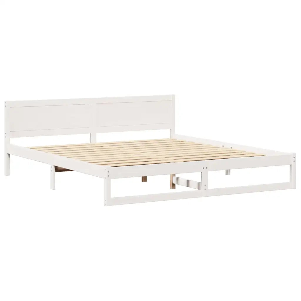 Struttura del letto Bianco 180 x 200 cm Pino massello 873263