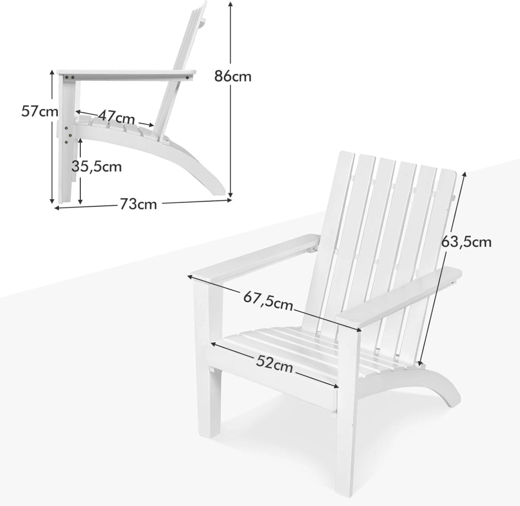 Sedia Adirondack da giardino esterno, poltrona Adirondack in legno di acacia, sedia esterna terrazza carico 160 kg, per giardino, balcone, piscina (nero)