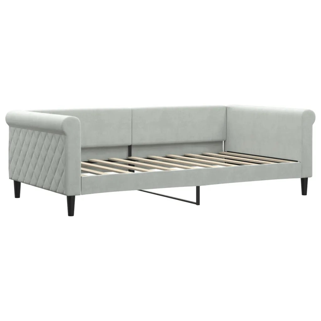 Letto da Giorno Grigio Chiaro 100x190 cm in Velluto 354262