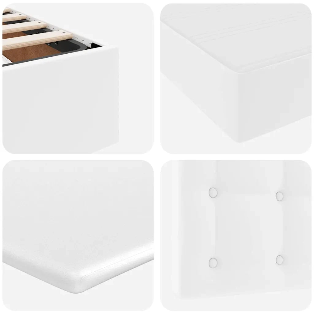 Letto con Contenitore Bianco Puro 140 x 200 cm Pelle Sintetica 3371670