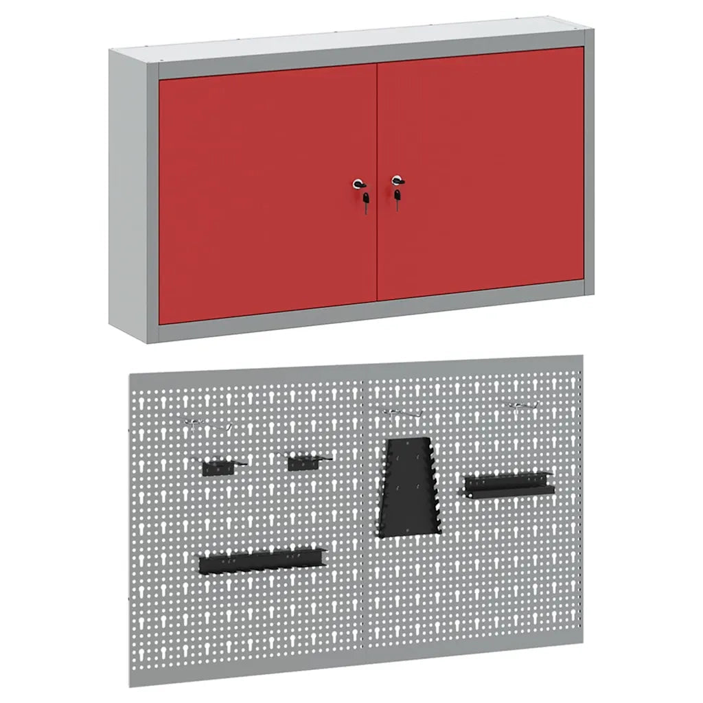 Set di armadi per attrezzi con lo scaffale 3 pcs Rosso 3321399