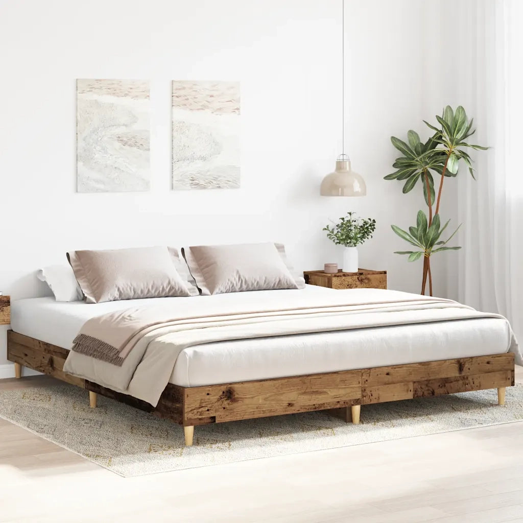 Giroletto senza Materasso Legno Antico 200x200 cm in Truciolato 3328706