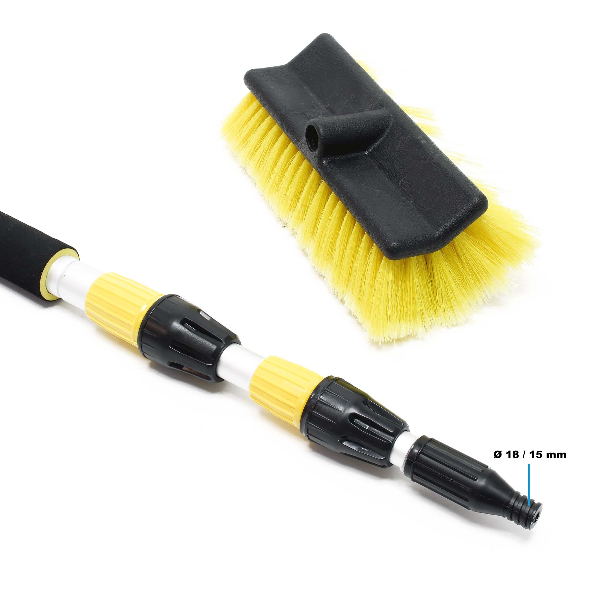 2in1 Spazzola e lavavetri con manico allungabile 145-300cm per lavaggio auto veicoli