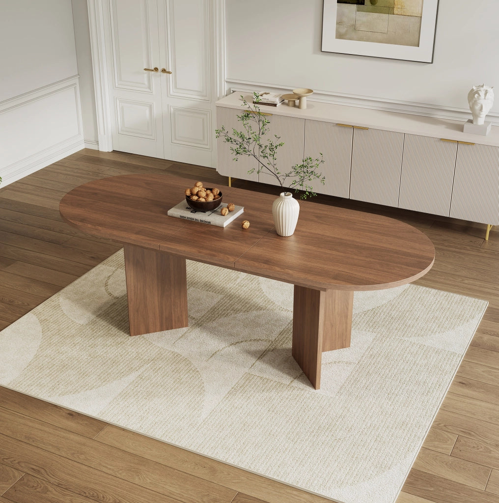 Tavolo da pranzo allungabile 160x80x75.5 cm; MDF; noce