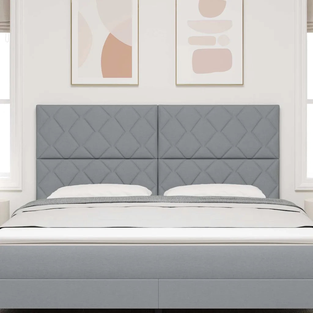 Testiera in Tessuto con testiera Grigio chiaro 180 cm Tessuto 3337938
