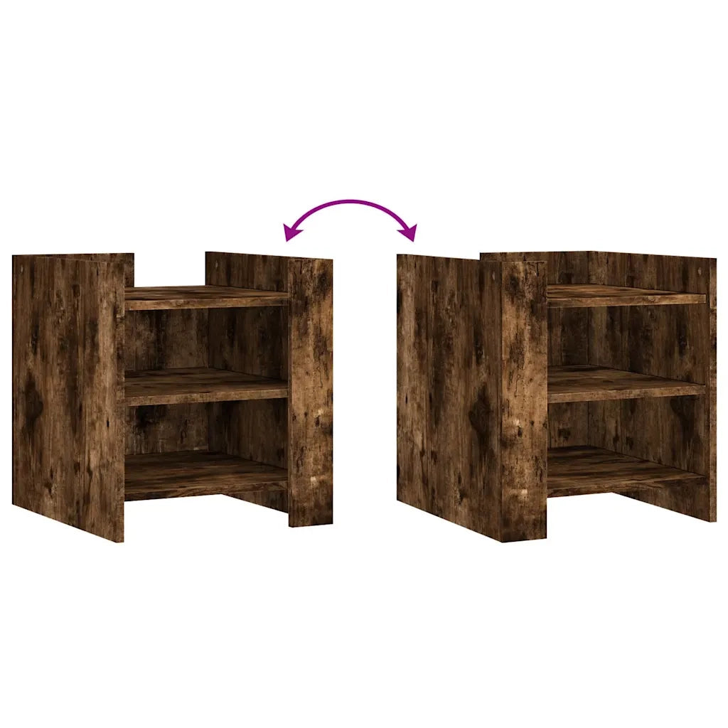 Comodino Rovere Fumo 45x50x50 cm in Truciolato