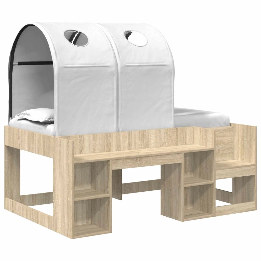 Letto con Tunnel con lo scaffale 3 pz Rovere Sonoma e Bianco 3423509