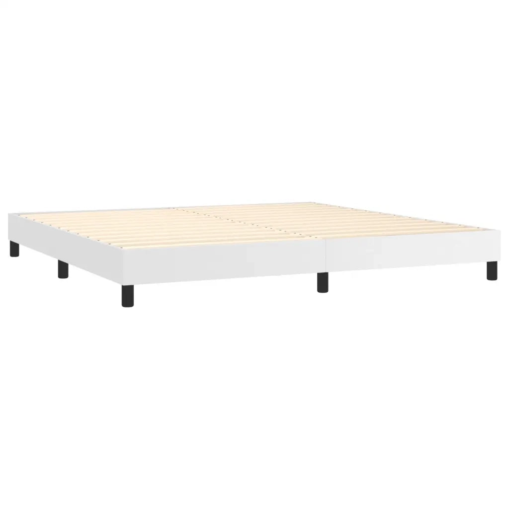 Giroletto Molle con Materasso e LED Bianco 200x200cm Similpelle 3134184