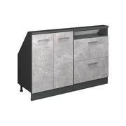Set di mobili sottotetto Rion Calcestruzzo/Antracite Set di 2 Vicco