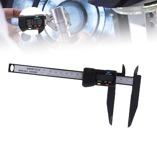 Foglio di misurazione digitale elettronico con regolatore di profondità in carbonio per misurazioni di lunghezza da 150mm a 300mm.
