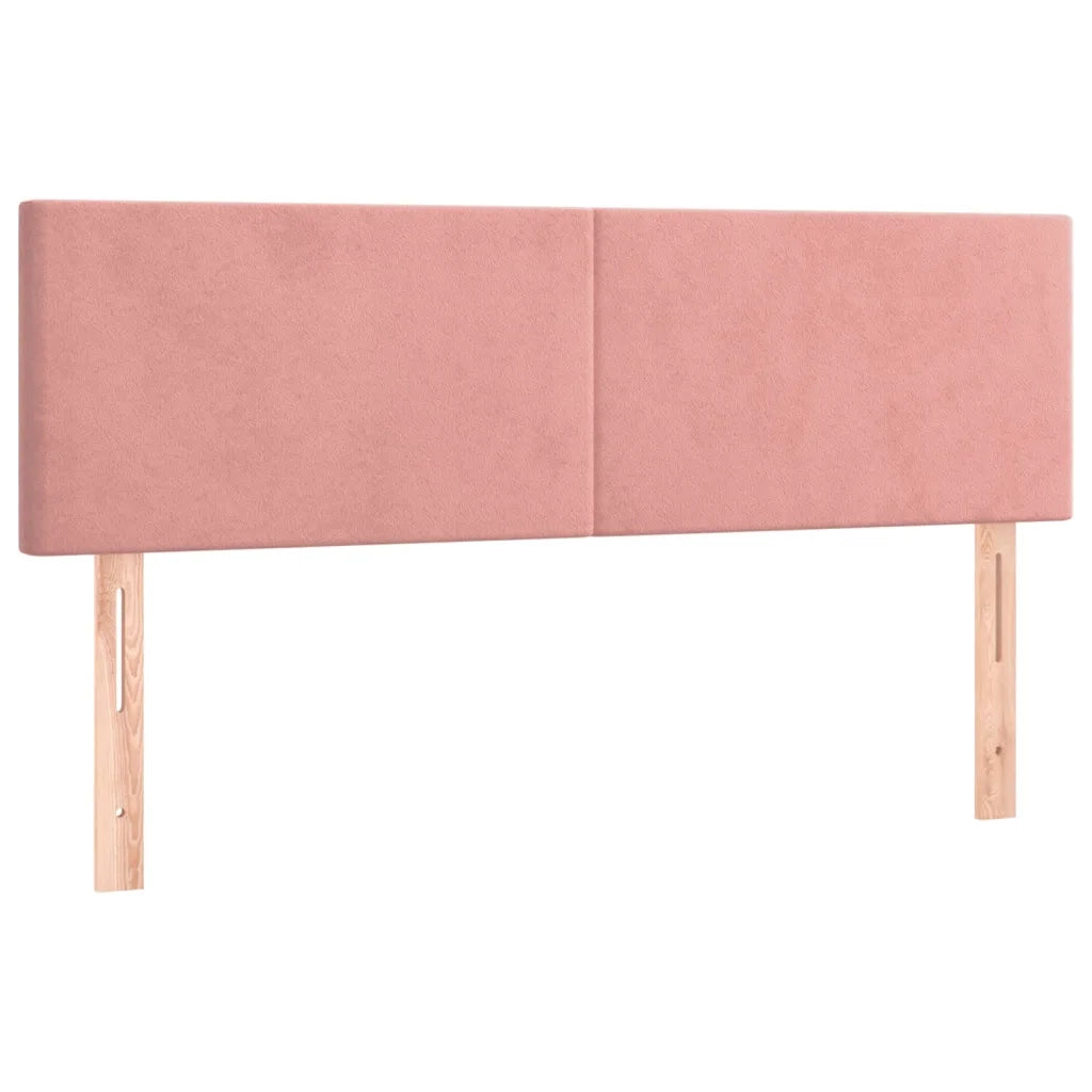 Letto a Molle con Materasso e LED Rosa 140x200 cm in Velluto
