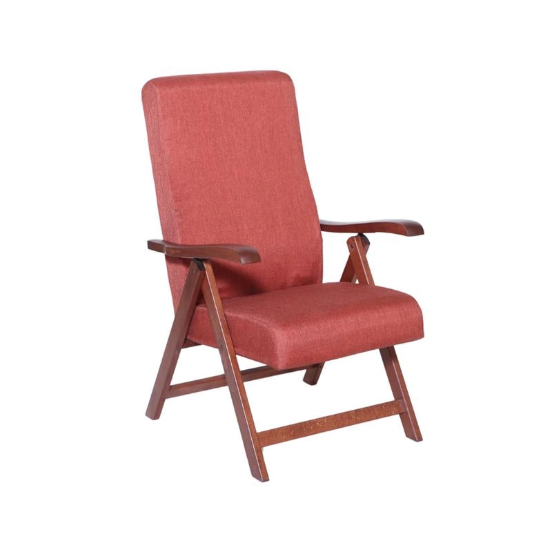 POLTRONA MIAMI CILIEGIO ARANCIO IN FAGGIO CON IMBOTTITURA POGGIATA SU CINGHIE SCHIENALE REGOLABILE 4 POSIZIONI
