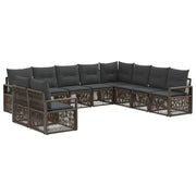 Set Divano da Giardino 10 pcs Grigio polyrattan 3435758