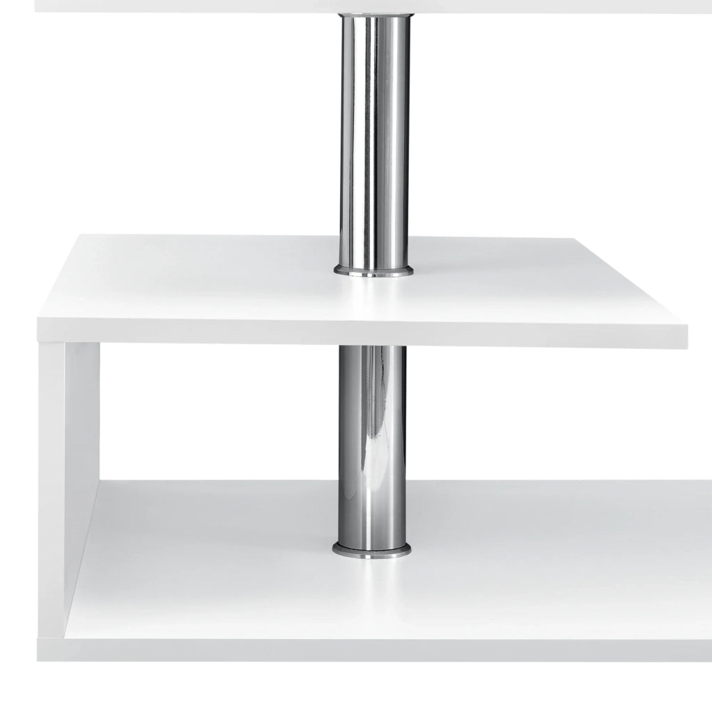 Tavolino da salotto con ripiano portaoggetti in MDF 90 cm bianco 03_0004155