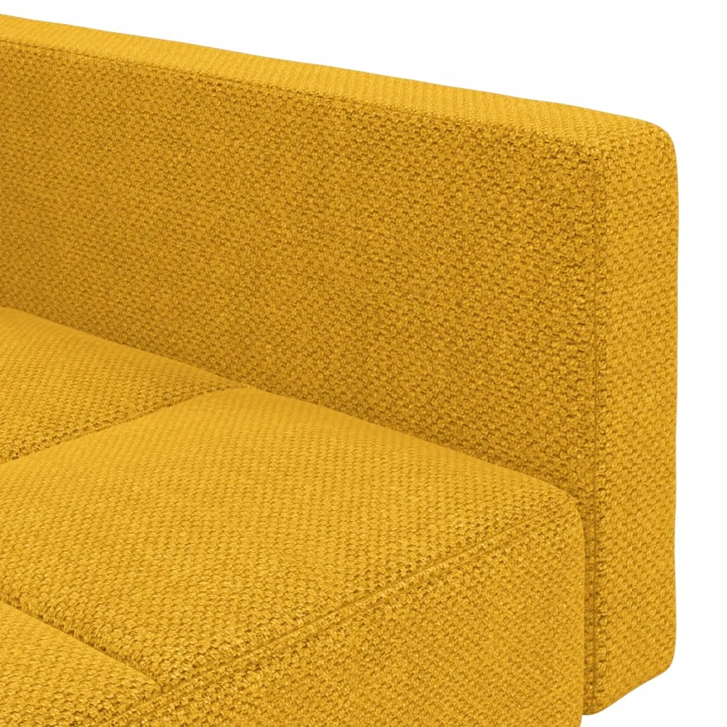 Divano Letto a 2 Posti con 2 Cuscini Giallo in Tessuto 375804