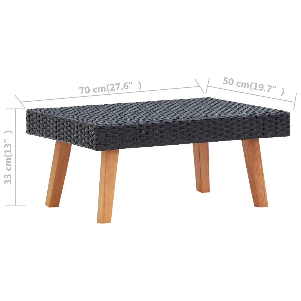 Set Divani da Giardino 3 pz | Set Salotto da Giardino con Cuscini in Polyrattan Nero