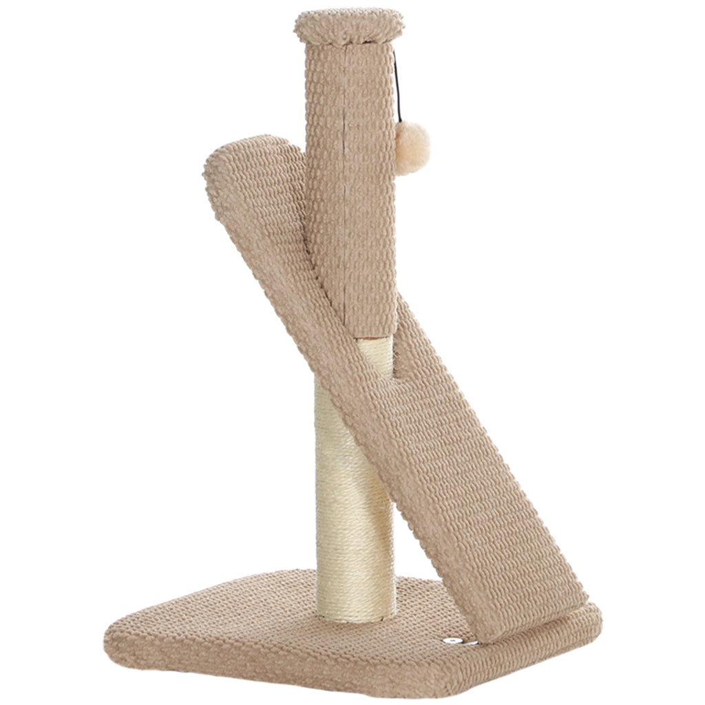 Tiragraffi con Tappetino Graffiatoio, Palla Gioco, Sisal - Xylo - 54 cm Beige