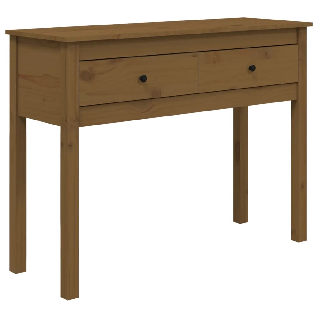 Tavolo Consolle Ambrato 100x35x75 cm in Legno Massello di Pino 814617