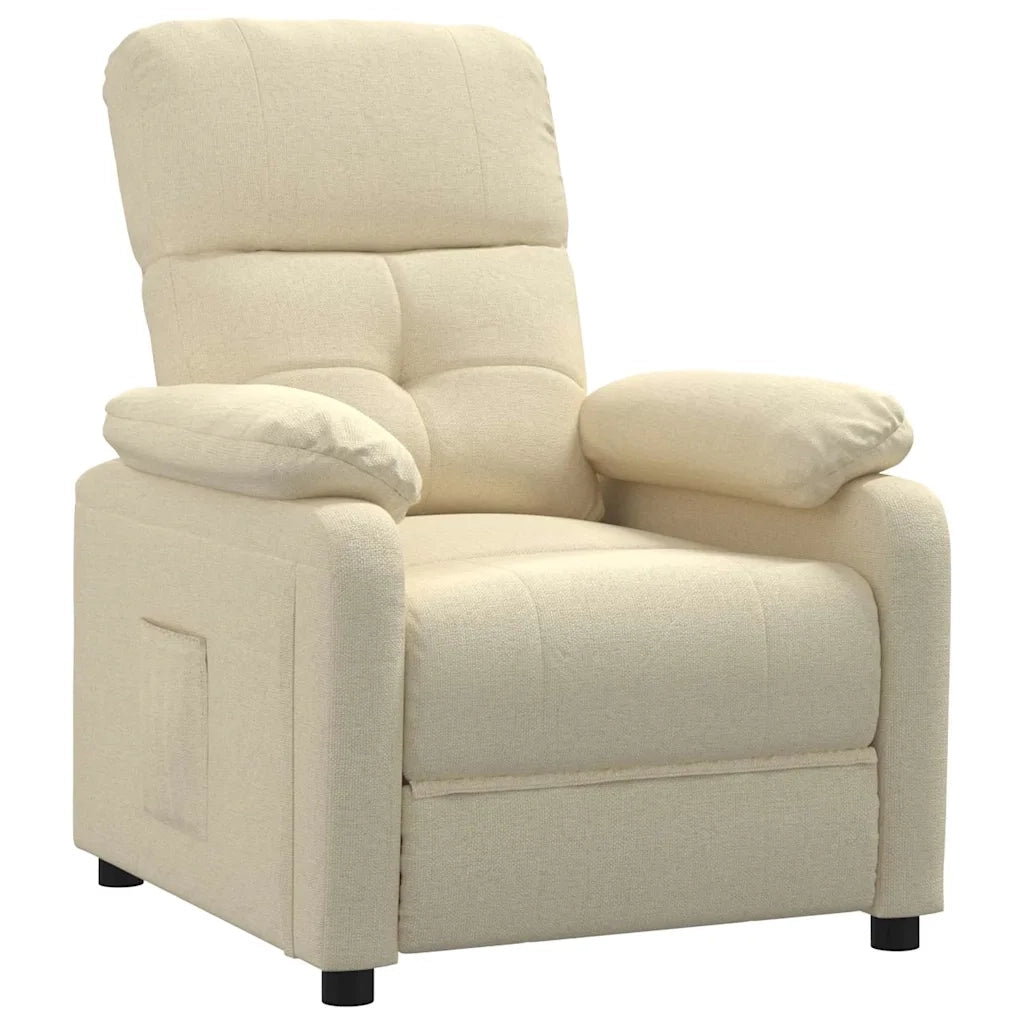 Divano Sedia-Poltrona Reclinabile in Tessuto Crema 376730