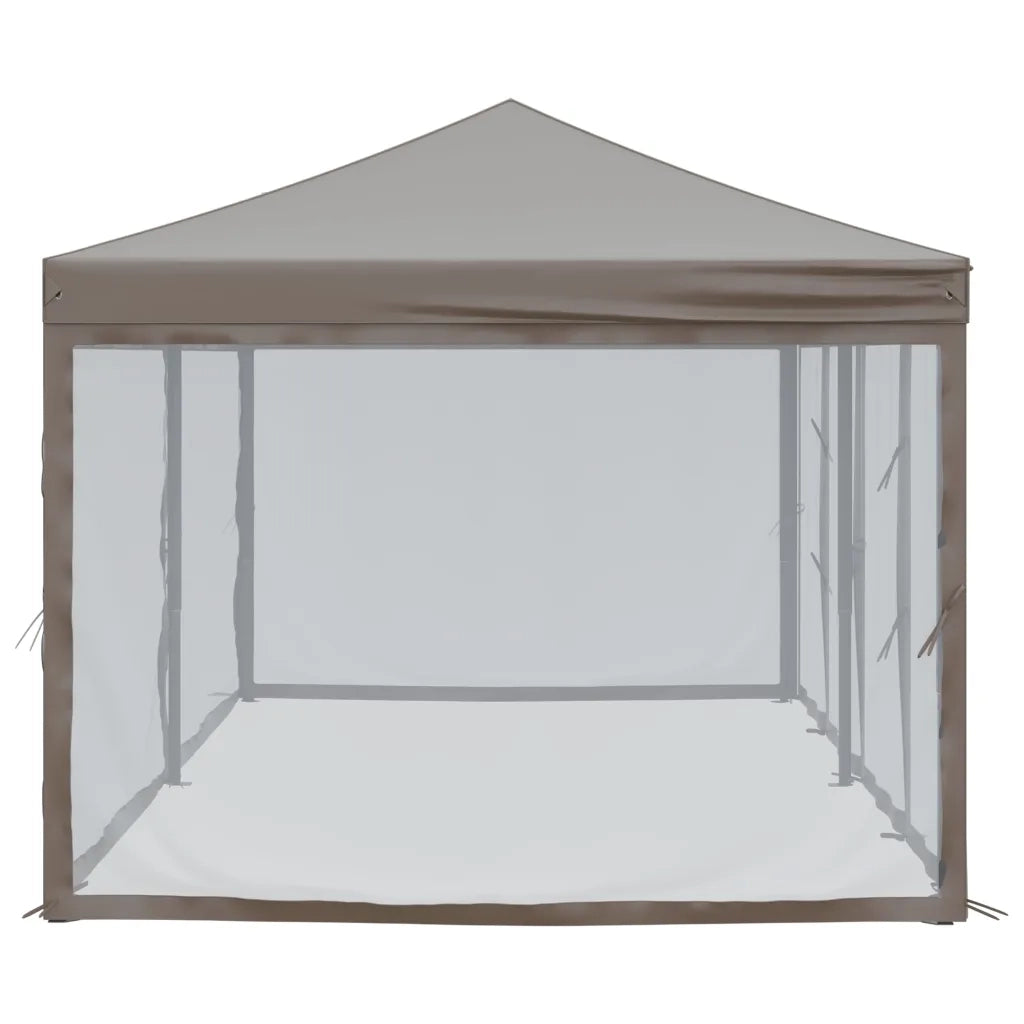 Tenda per Feste Pieghevole con Pareti Laterali Tortora 3x6 m