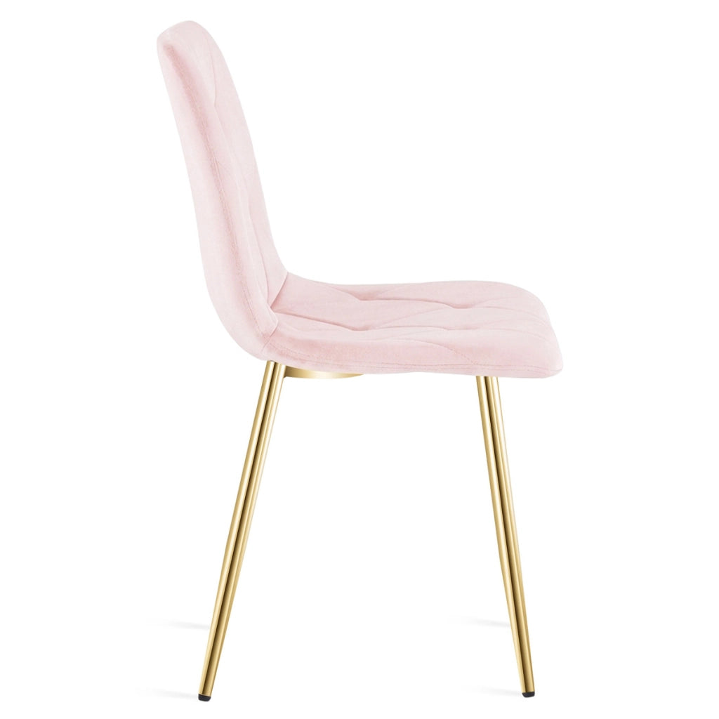 Sedia Libra in Velluto Rosa Chiaro con Gambe Oro